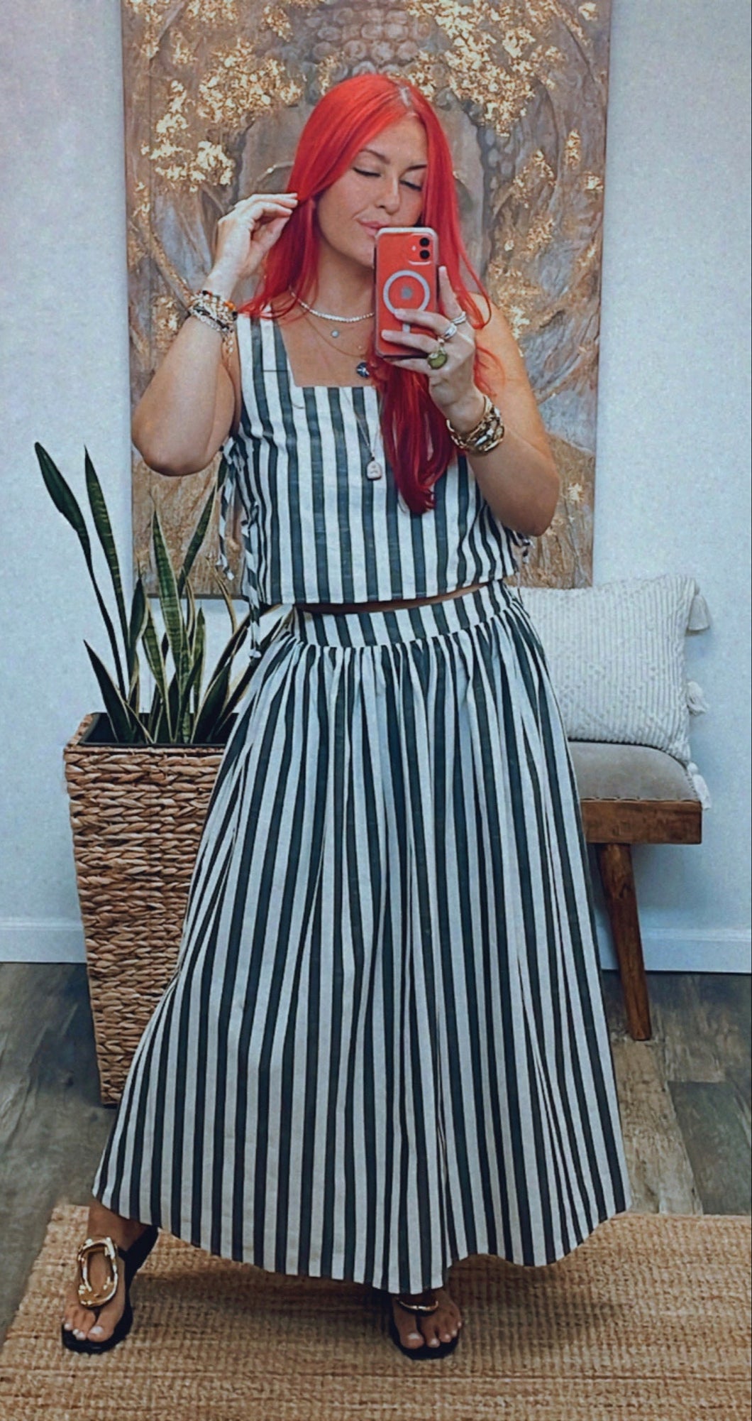 MARCIE STRIPED MAXI SKIRT SET