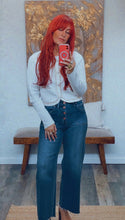 Load image into Gallery viewer, MICKEL CROP WIDE BUTTON UP JEAN
