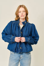 Load image into Gallery viewer, RIO BUBBLE HIGH NECK DENIM JACKET
