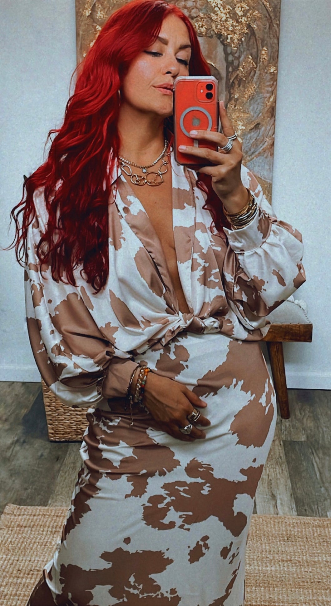 CLARISSE COW KNOT BLOUSE