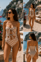 Load image into Gallery viewer, BELEN DOUBLE KNOTS POLKA DOT ONE-PIECE SWIMSUITS
