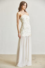 Load image into Gallery viewer, LIZETTE PEARL LACE CROCHET DROP WAIST DRESS
