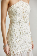 Load image into Gallery viewer, LIZETTE PEARL LACE CROCHET DROP WAIST DRESS
