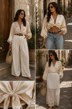 Load image into Gallery viewer, CLARISSE ONE SIZE DEEP V + KNOT TOP
