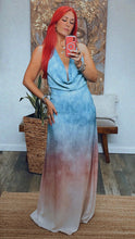 Load image into Gallery viewer, COSIA OMBRE COWL HALTER MAXI DRESS
