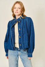 Load image into Gallery viewer, RIO BUBBLE HIGH NECK DENIM JACKET
