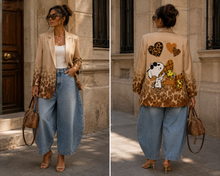Load image into Gallery viewer, SNOOPY ANIMAL PRINT BLAZER
