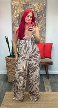 Load image into Gallery viewer, ONE SIZE JUNGLE LINEN JUMPSUIT
