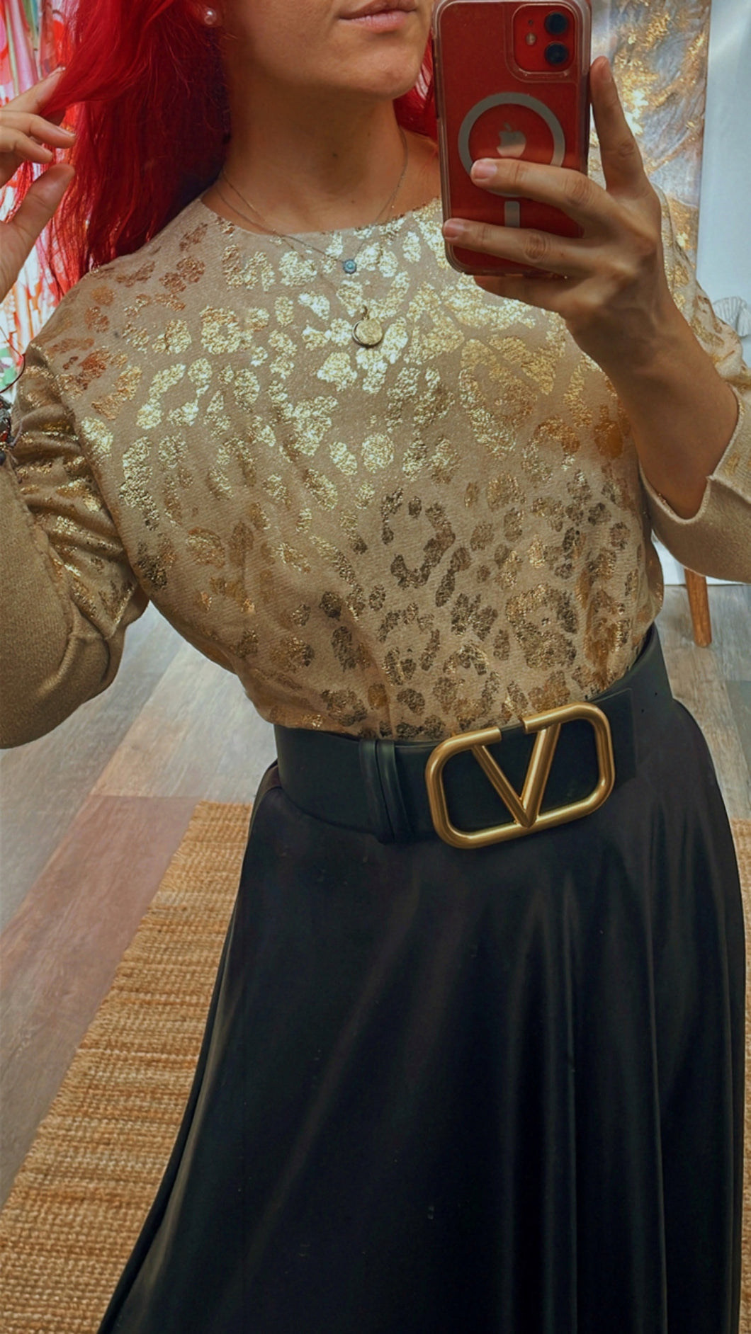 CHEETAH METALLIC SWEATER
