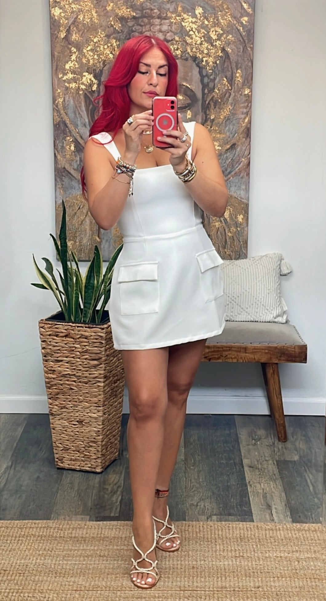 PAULENA SQUARE NECK MINI SKORT DRESS
