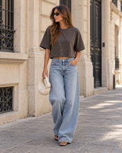 Load image into Gallery viewer, EVERYDAY SPARKLE CRYSTAL CROP TEE
