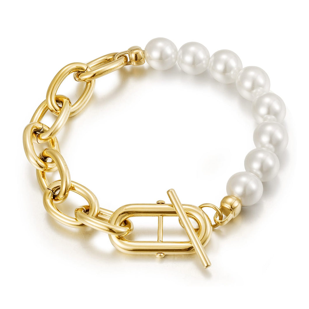 PEARL + CHAIN BRACELET