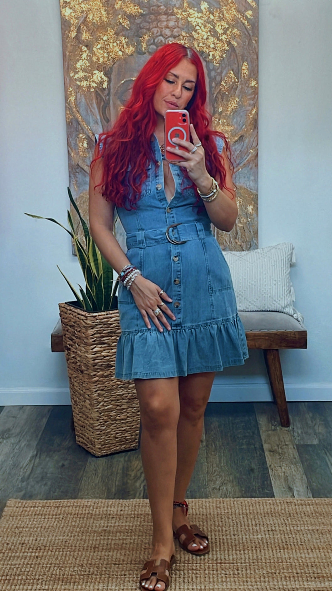 CATA WASHED DENIM SHORT DRESS