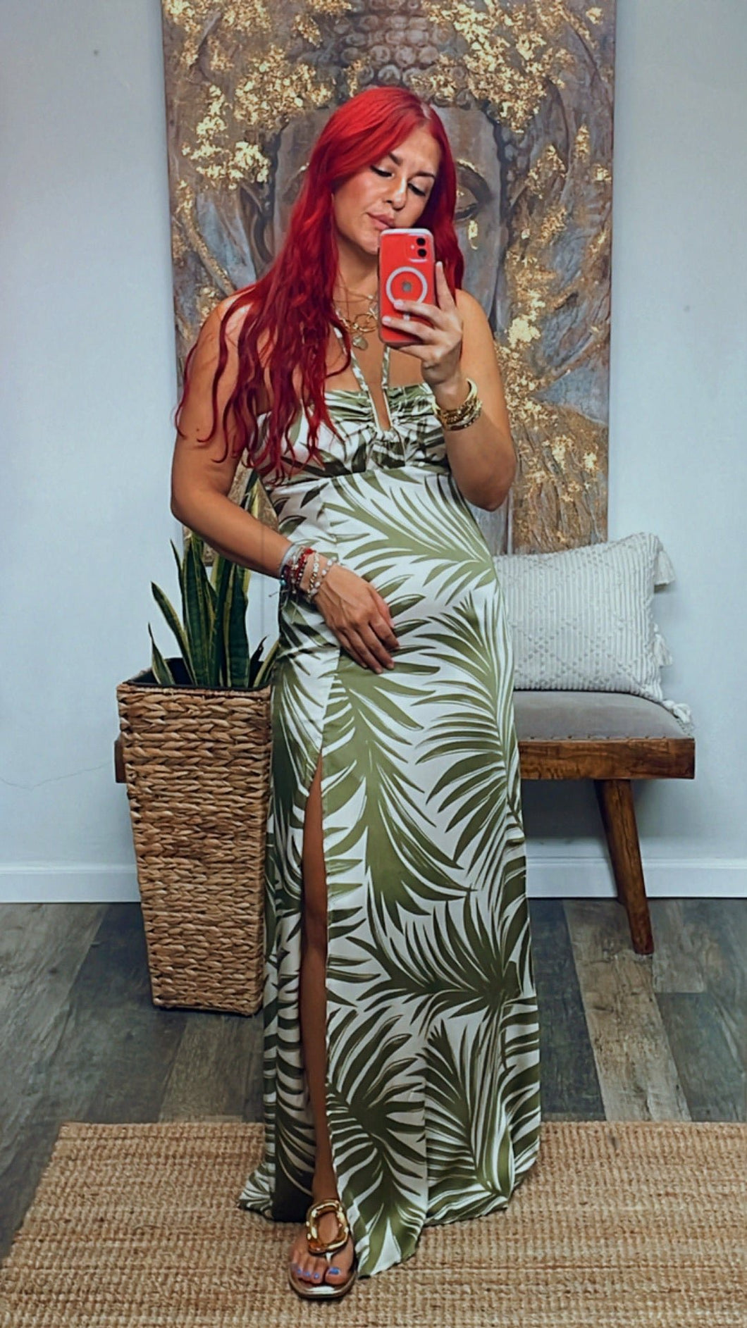 SUNSET BEACH HALTER NECK MAXI DRESS