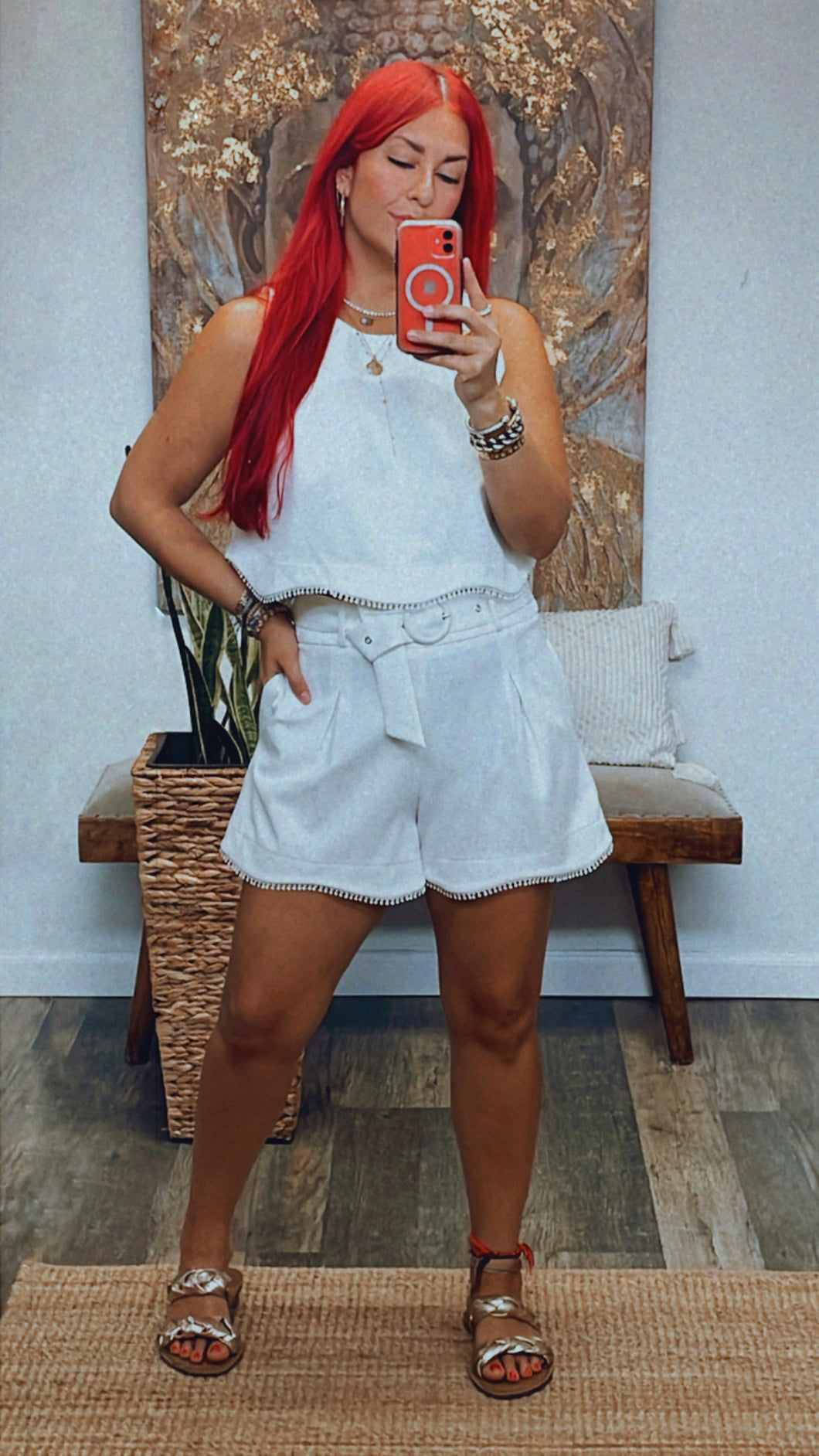SCALLOPED AND LACE EDGE SET