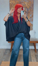 Load image into Gallery viewer, WASHED POLY SILK SURPLICE CAFTAN TOP

