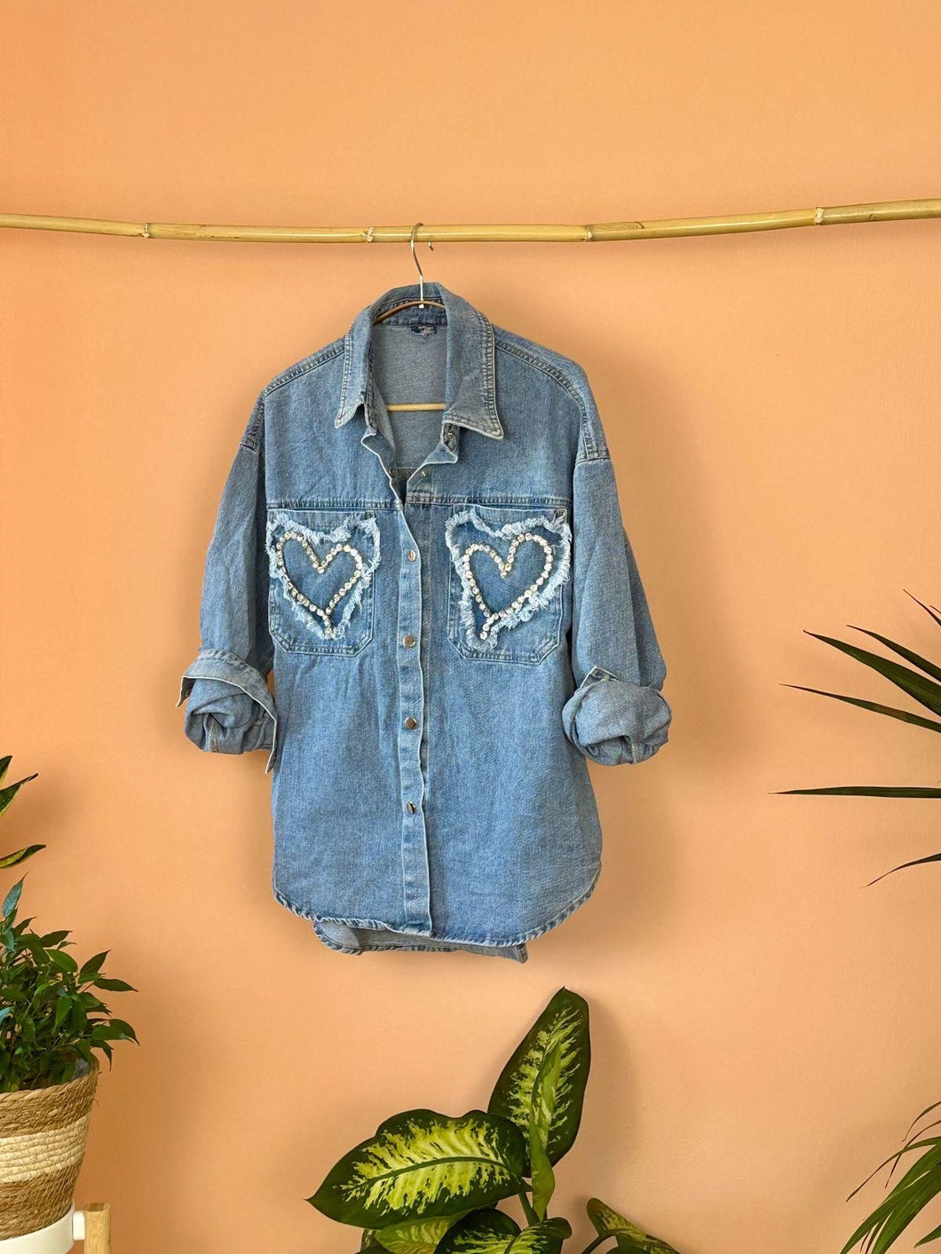 CC HEART DENIM BLOUSE