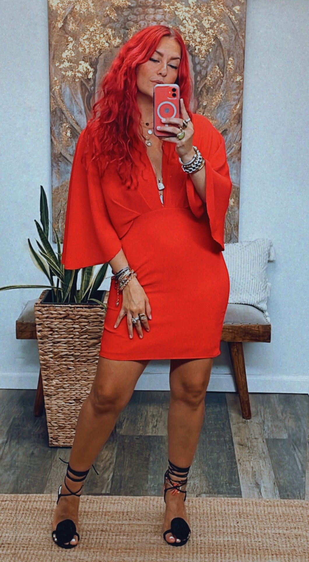 SOLID CAPE MINI DRESS