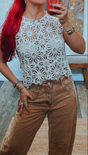 Load image into Gallery viewer, CROCHET + SEQUIN TOP
