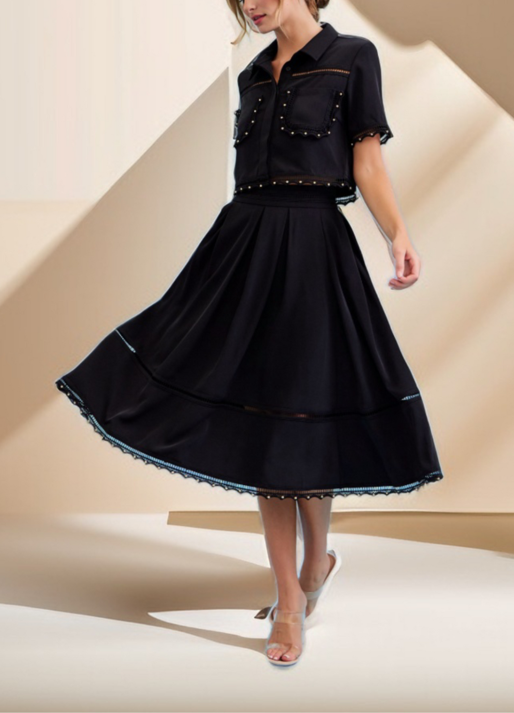 LOOKING FOR ME TOP & MIDI SKIRT SET
