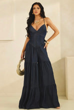 Load image into Gallery viewer, ATHENA DENIM V-NECK JUMPSUIT
