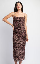 Load image into Gallery viewer, LEOPARD PRINTED MESH SHIRRED TOP
