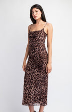 Load image into Gallery viewer, LEOPARD PRINTED MESH SHIRRED TOP
