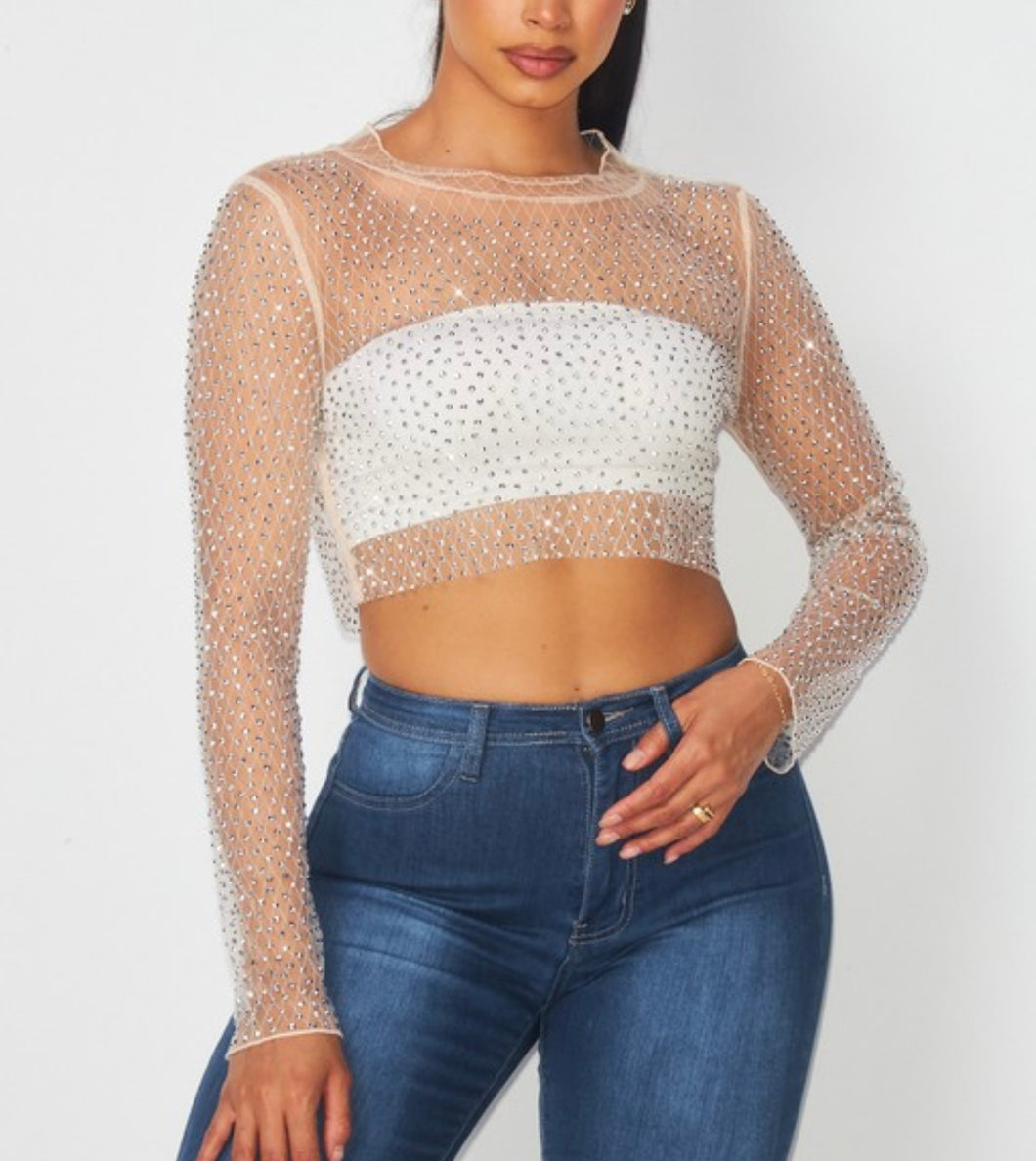 NADIA STUD MESH TOP