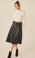 Load image into Gallery viewer, BELTED PU MIDI SKIRT
