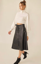 Load image into Gallery viewer, BELTED PU MIDI SKIRT
