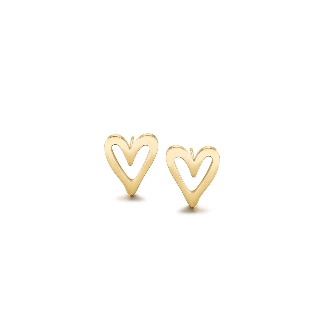 OPEN HEART STUD EARRINGS